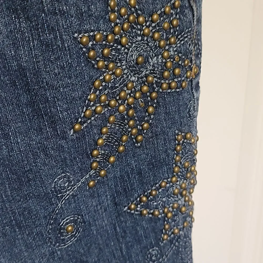 Inc. INTERNATIONAL CONCEPTS Petite Y2K Embellished Women's Boot Cut Jeans
